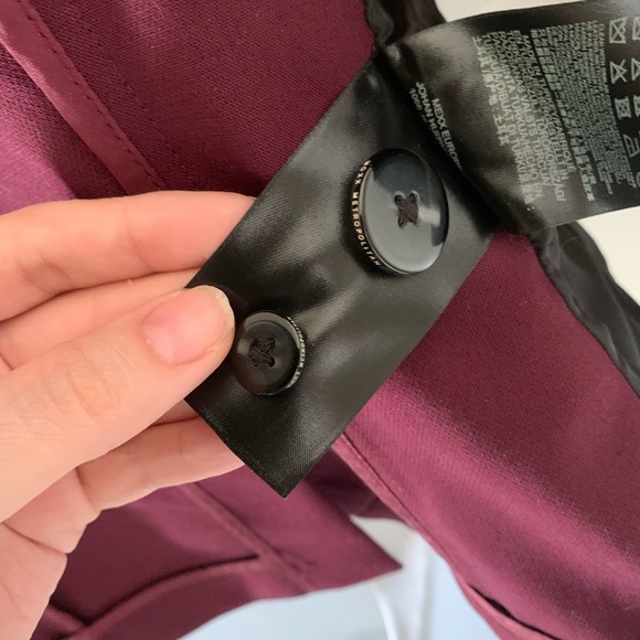 Burgundy Mexx Metropolitan Blazer Jacket with Black Faux Leather Details - Picture 16 of 16